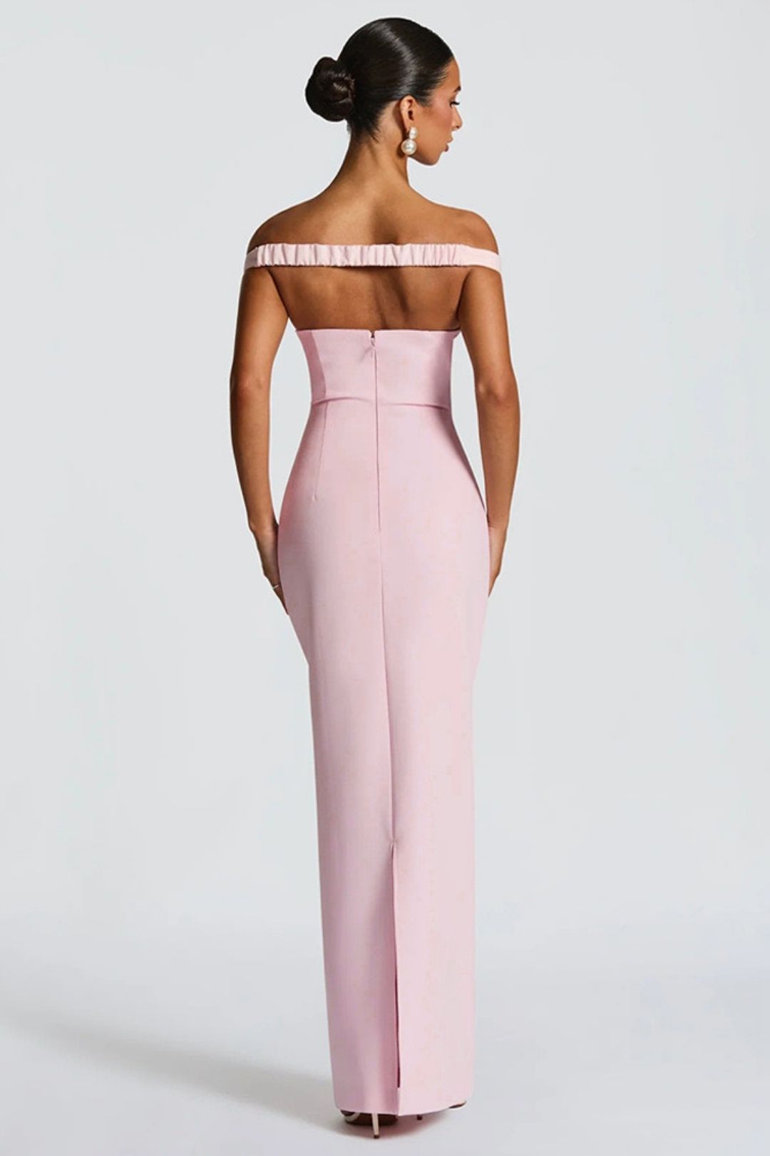 Elegant Tube Top Solid Color Dress Sexy Sleeveless Slim Backless Dress