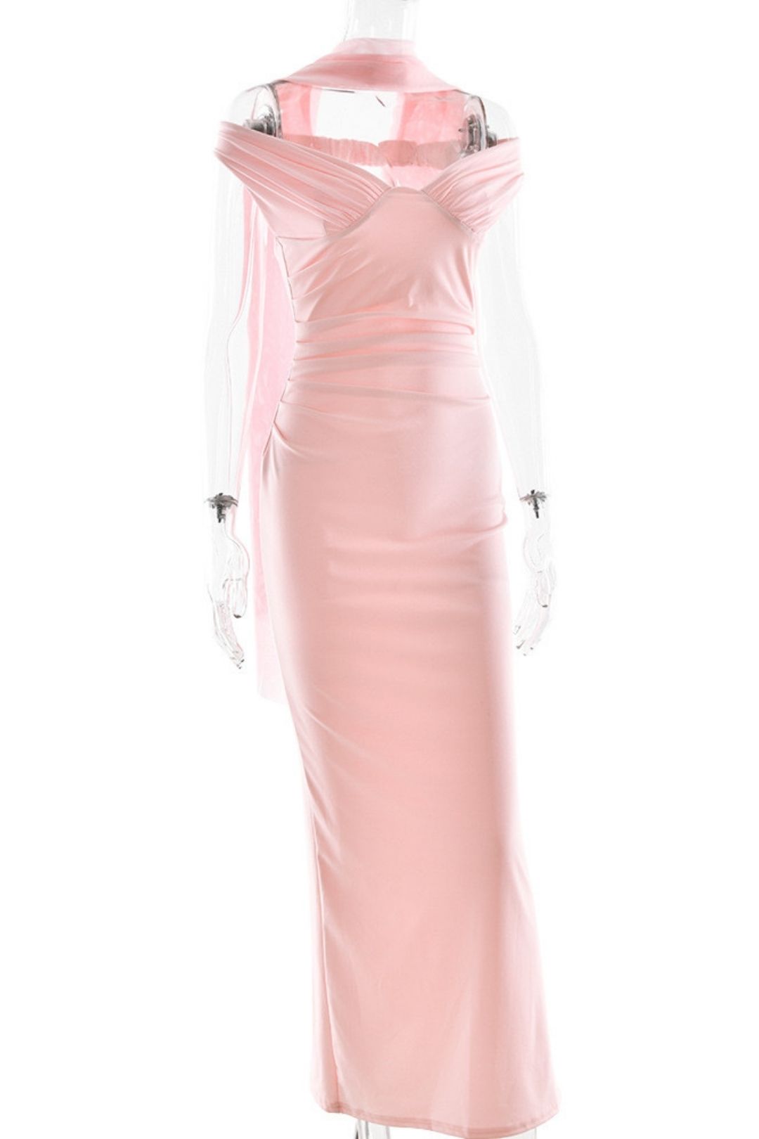 Elegant Tube Top Solid Color Dress Sexy Sleeveless Slim Backless Dress