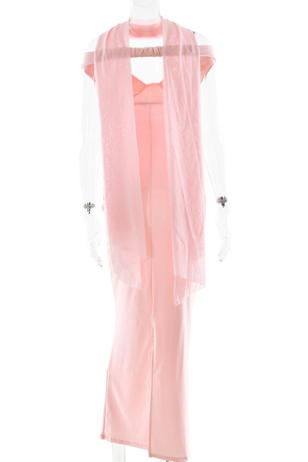 Elegant Tube Top Solid Color Dress Sexy Sleeveless Slim Backless Dress