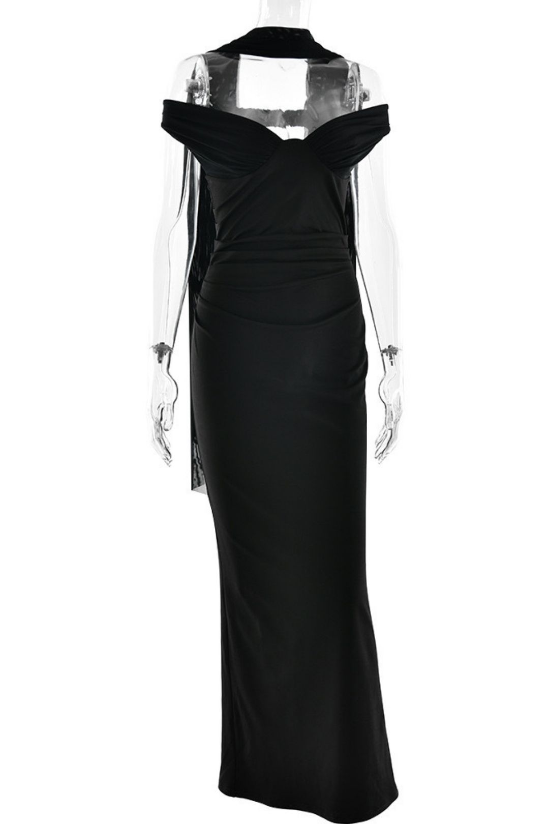 Elegant Tube Top Solid Color Dress Sexy Sleeveless Slim Backless Dress