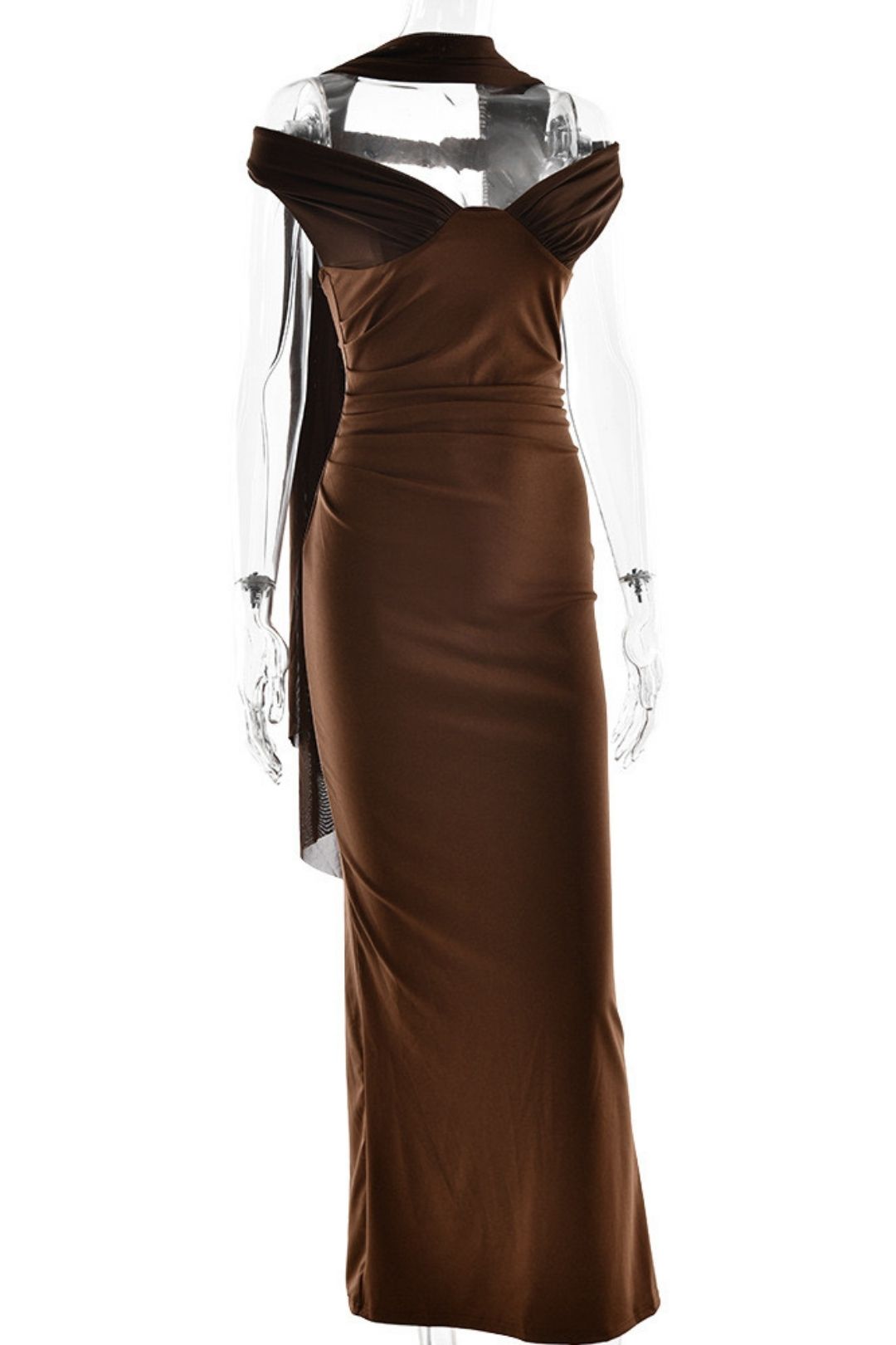 Elegant Tube Top Solid Color Dress Sexy Sleeveless Slim Backless Dress