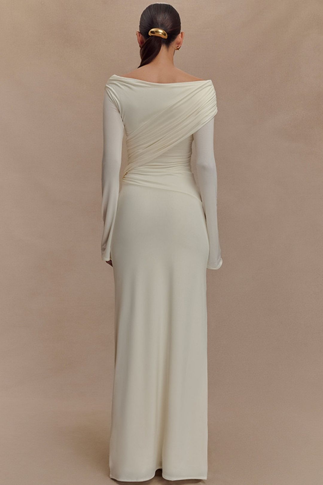 Sexy V Neck Pleated Hip-Hugging Dress