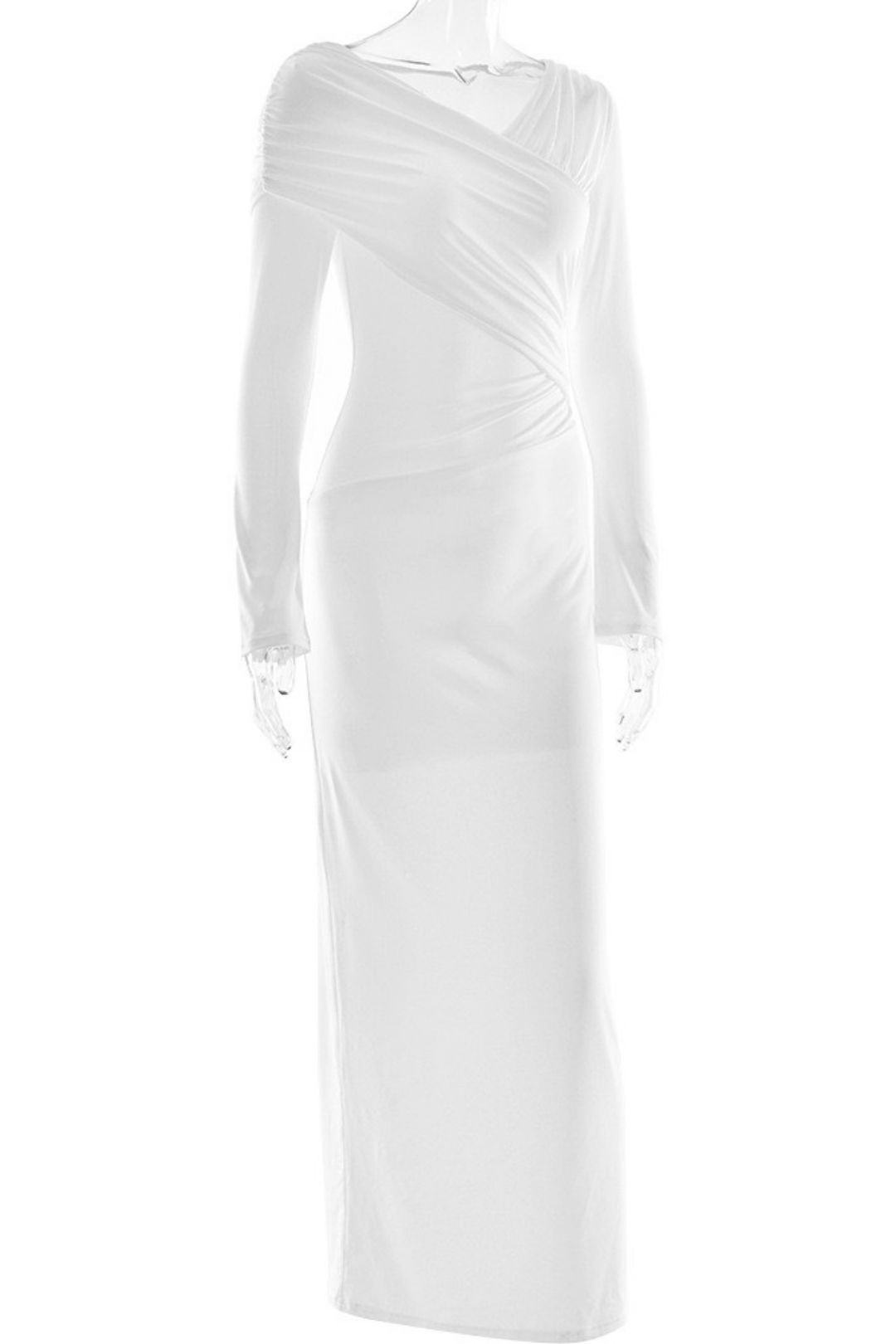 Sexy V Neck Pleated Hip-Hugging Dress