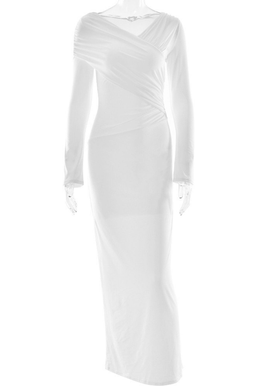 Sexy V Neck Pleated Hip-Hugging Dress