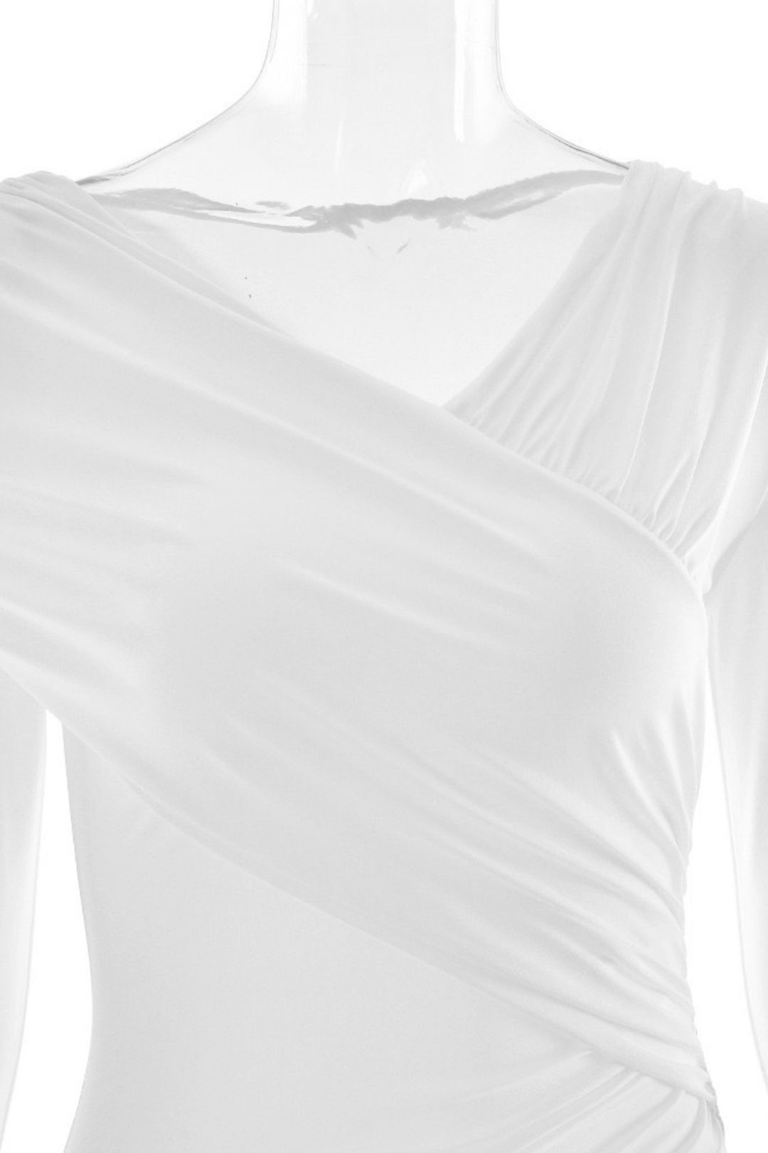 Sexy V Neck Pleated Hip-Hugging Dress