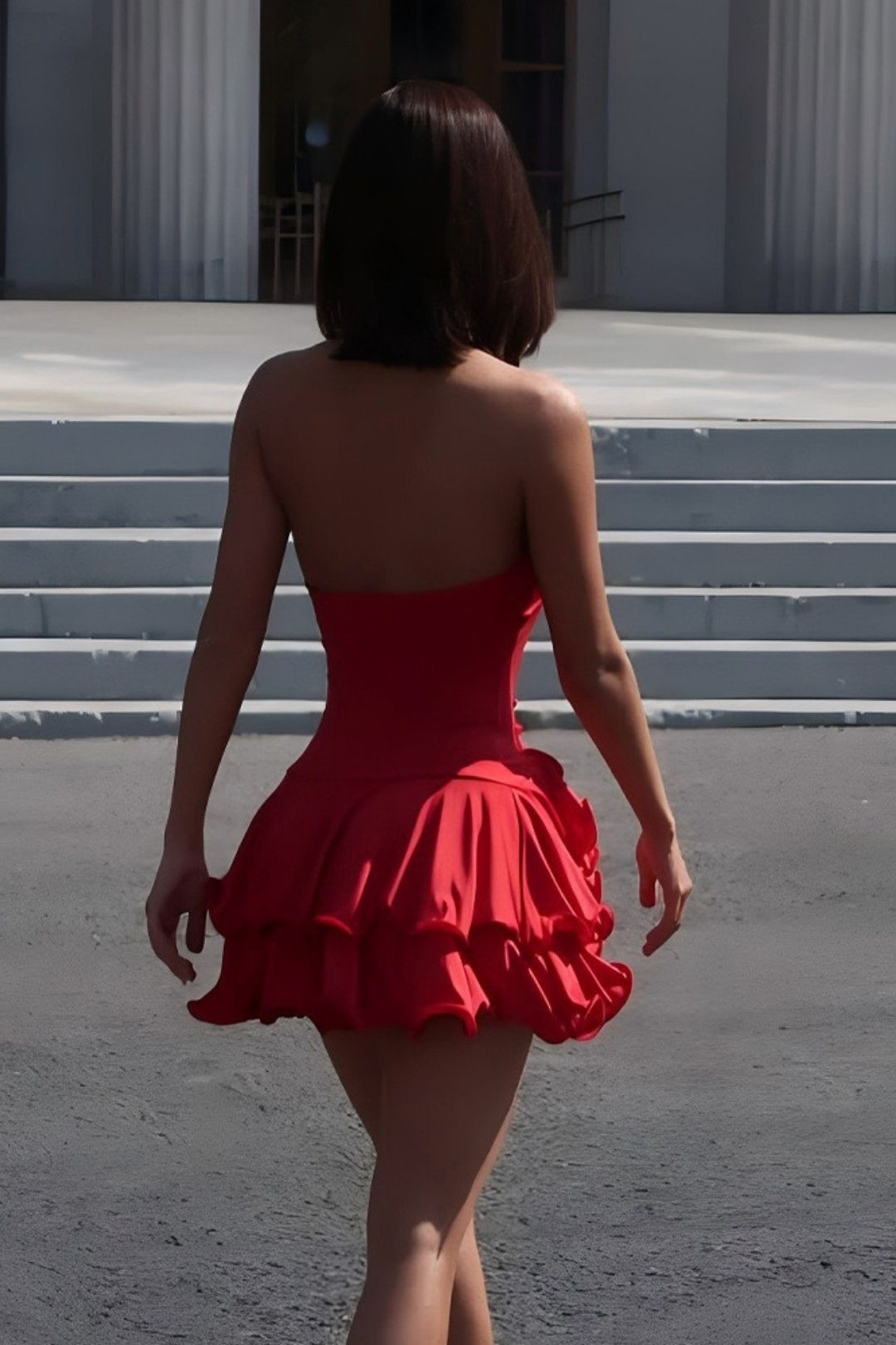 Halter V-Neck Short Skirt Sexy Hot Girl Backless Dress