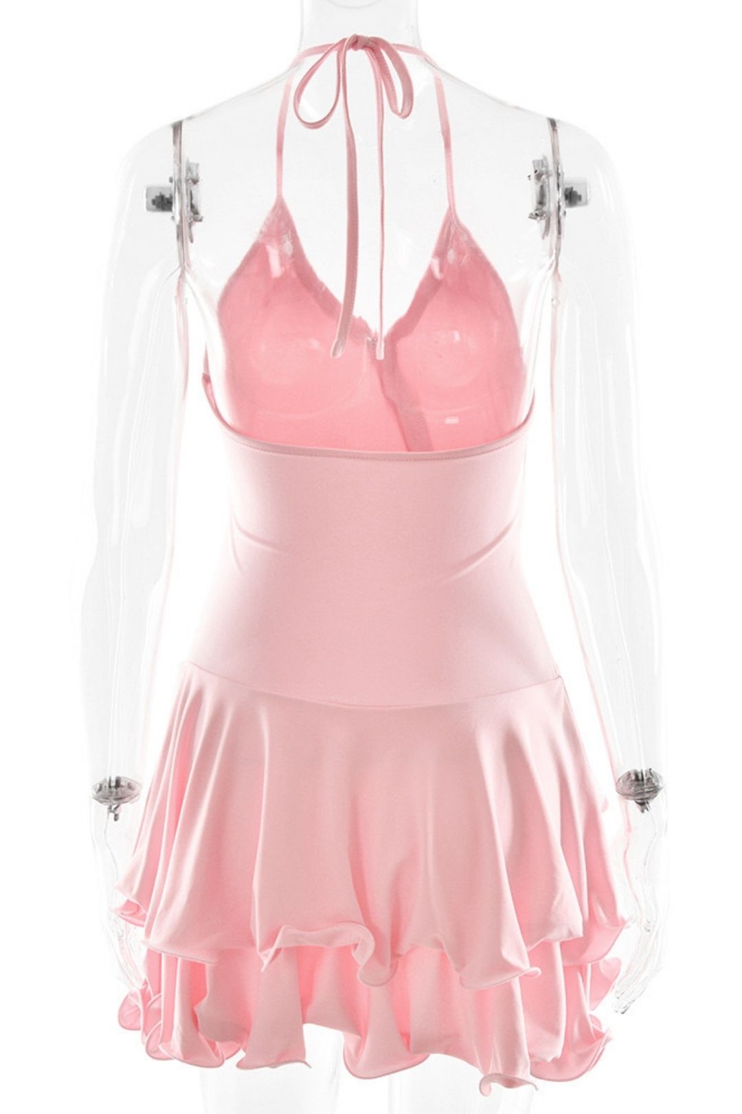 Halter V-Neck Short Skirt Sexy Hot Girl Backless Dress