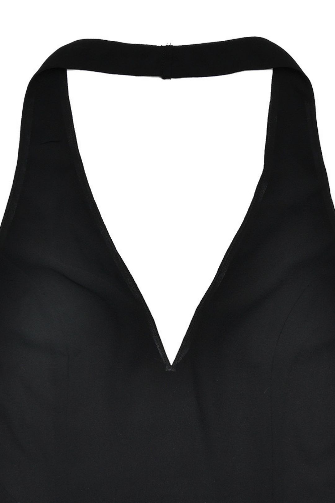 Halterneck Chiffon See-Through Dress Sexy Sexy Deep V Ribbon Long Skirt