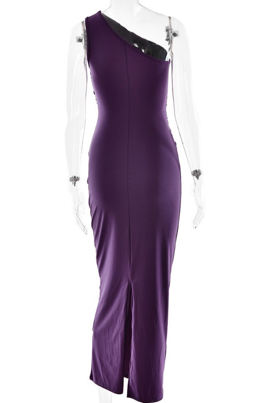 One-Shoulder Pleated Hip-Hugging Dress