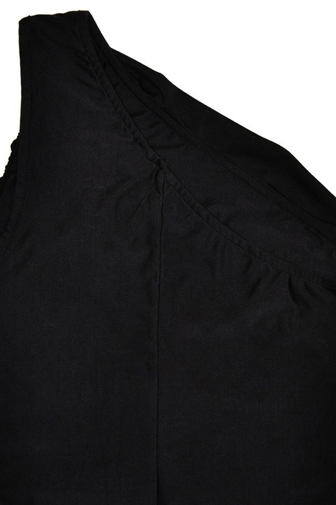 One-Shoulder Pleated Hip-Hugging Dress