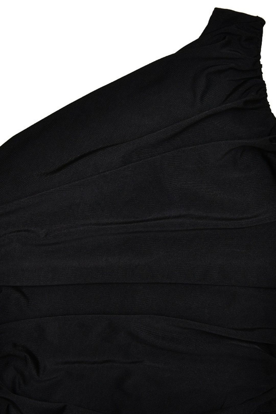 One-Shoulder Pleated Hip-Hugging Dress