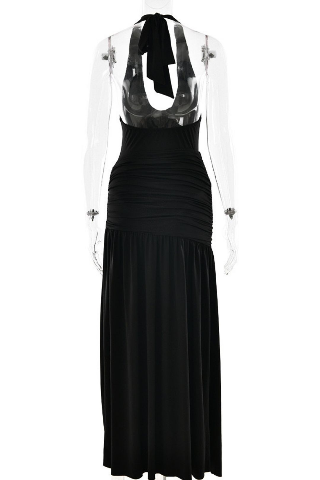 Sexy Backless Jumpsuit Lace-Up Slit Skirt Suit