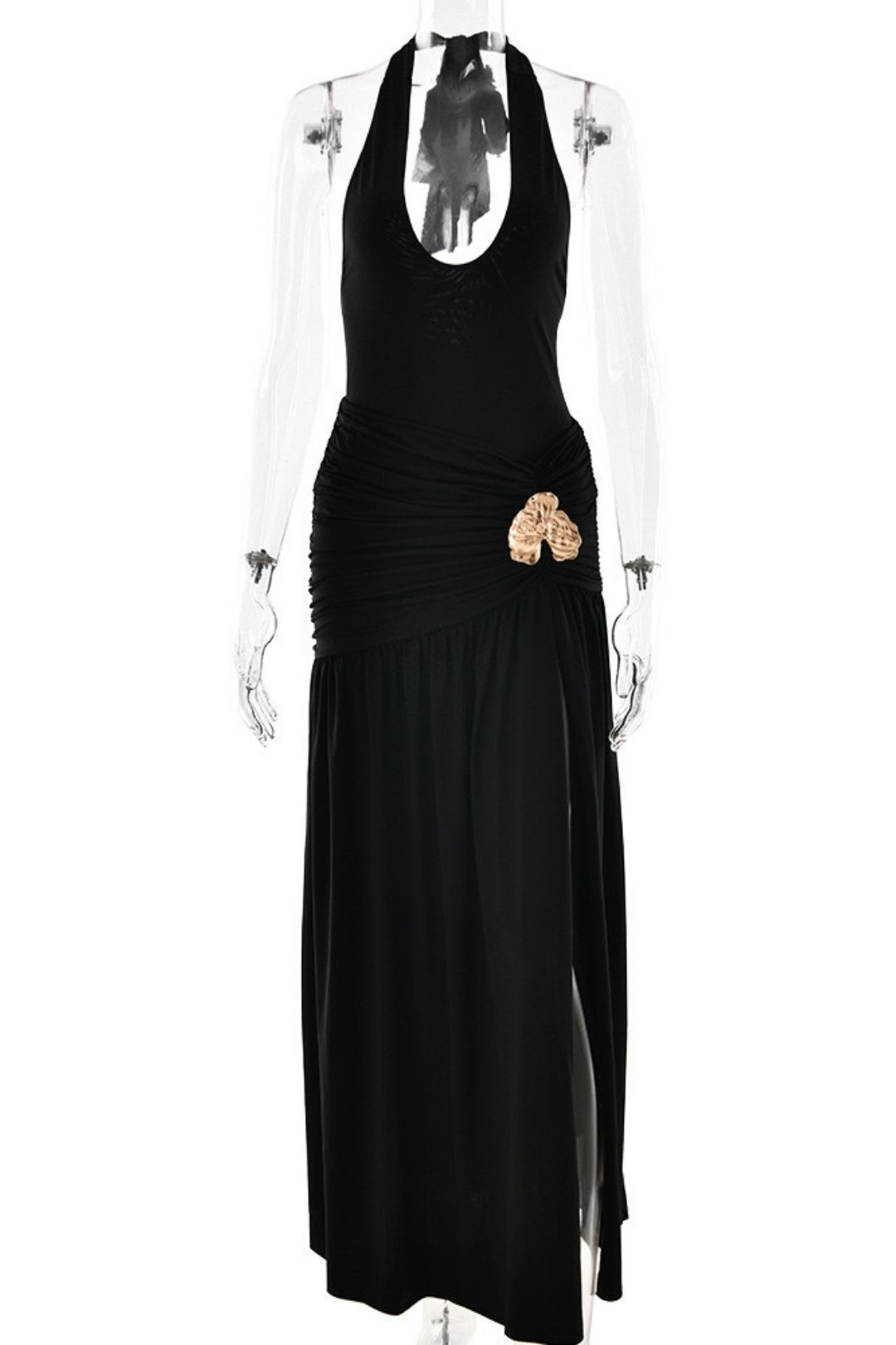 Sexy Backless Jumpsuit Lace-Up Slit Skirt Suit