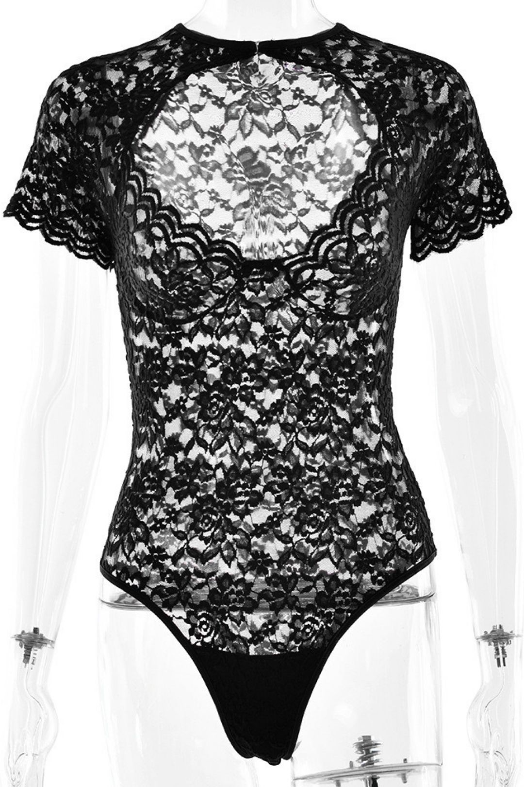 Sexy Half-sleeve Hollow-out Bodysuit