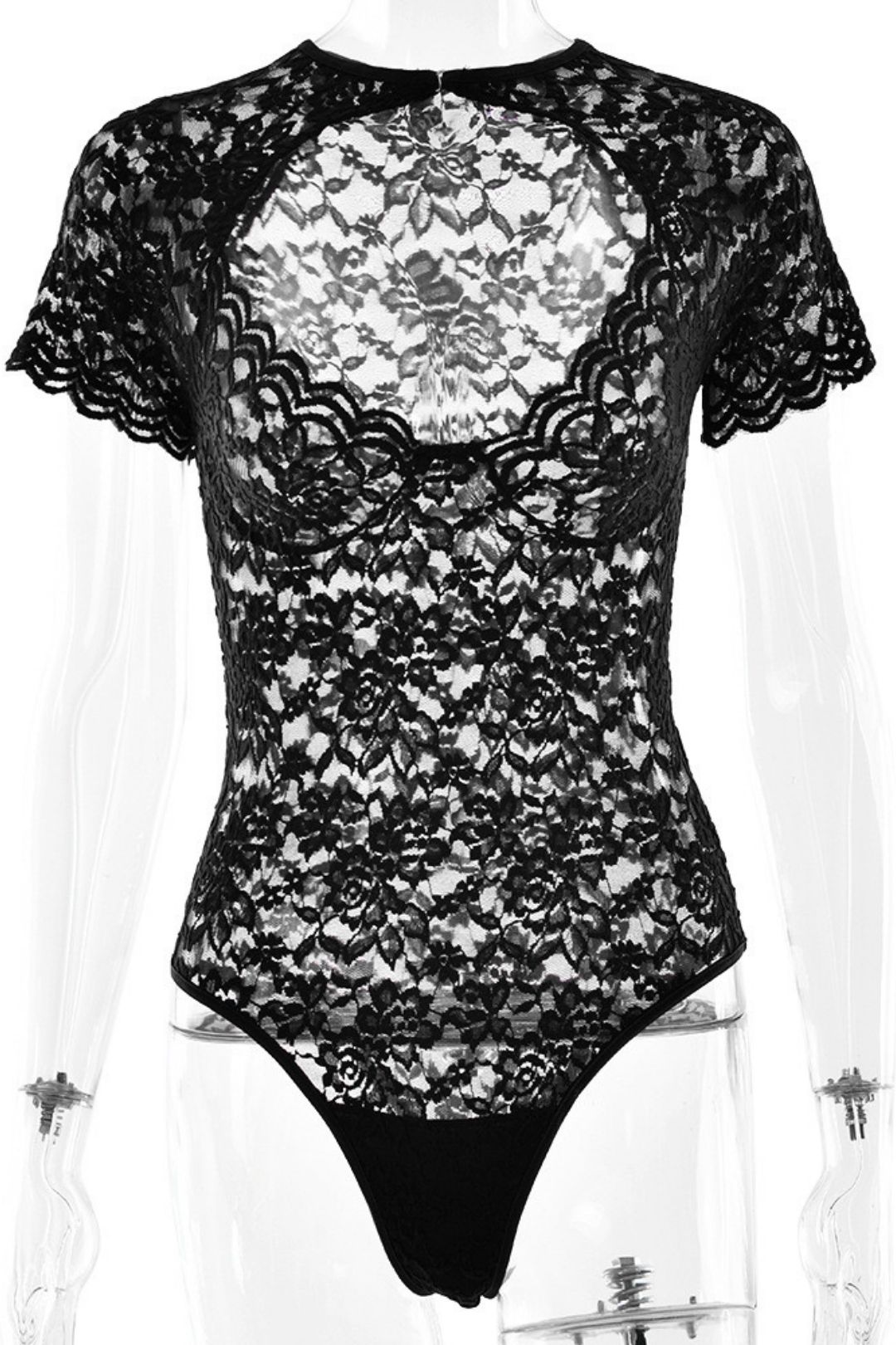 Sexy Half-sleeve Hollow-out Bodysuit