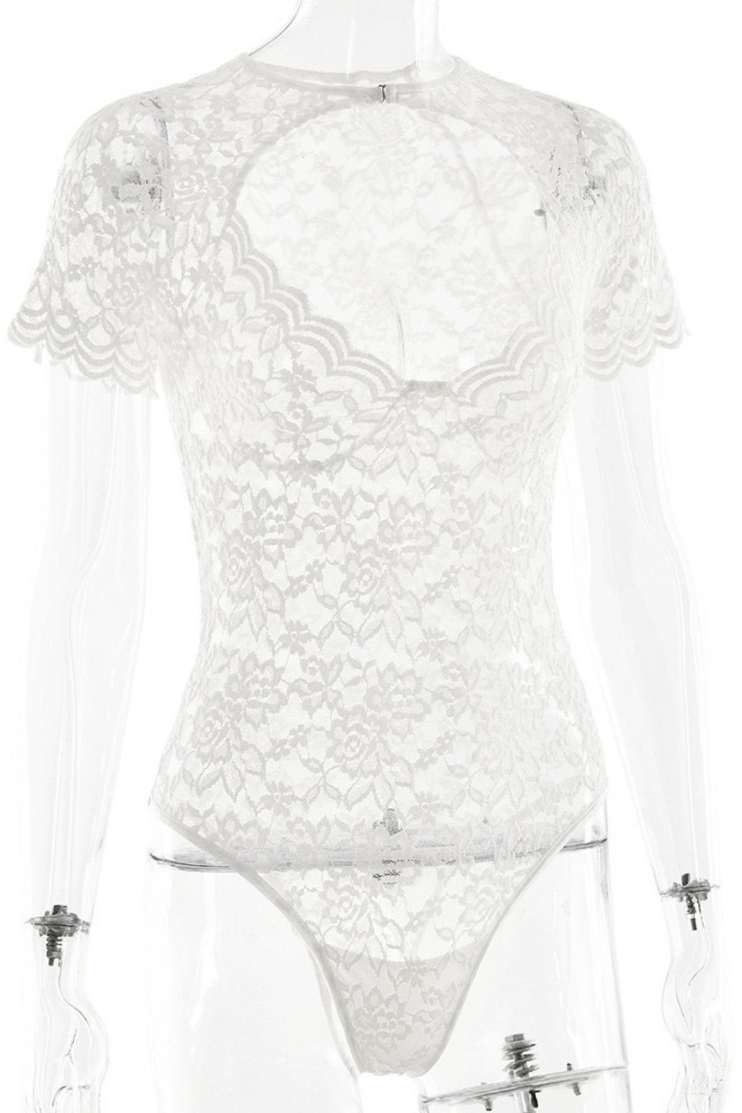 Sexy Half-sleeve Hollow-out Bodysuit