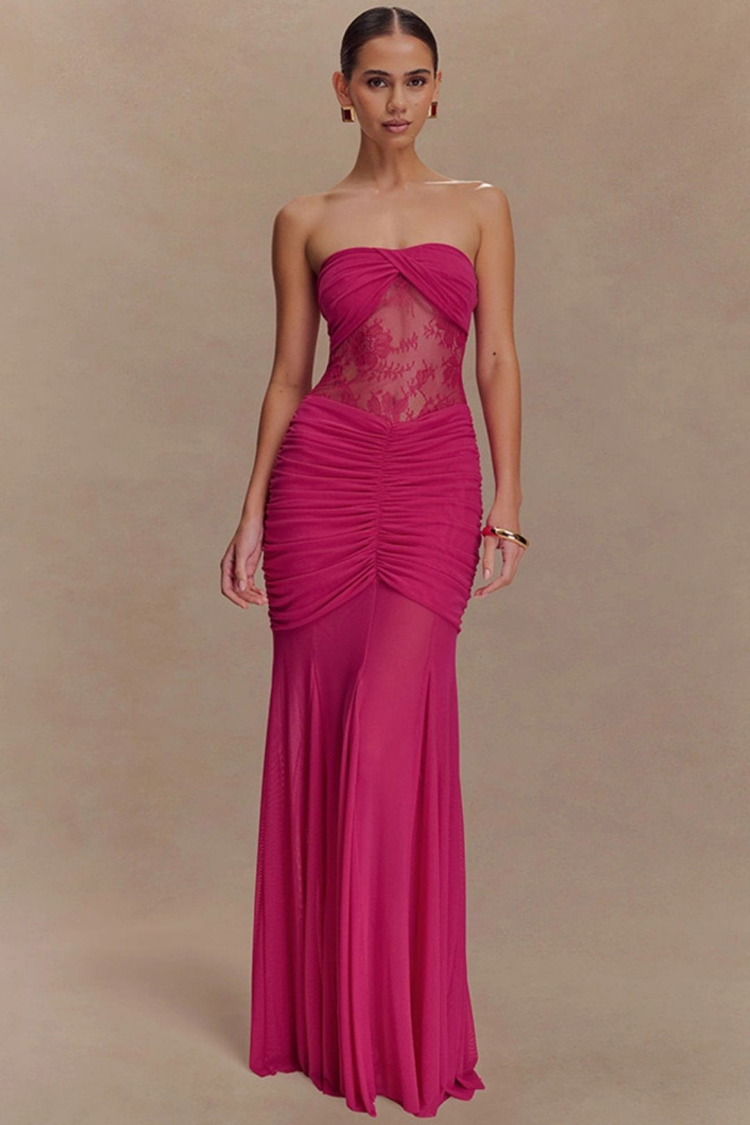 Hollow Pleated Slim Dress