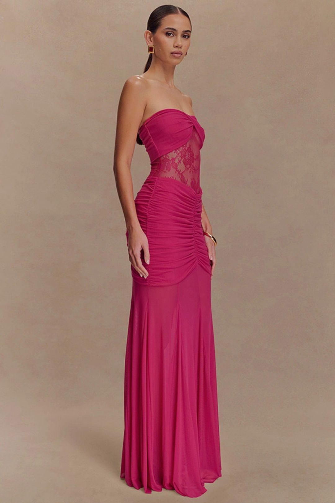 Hollow Pleated Slim Dress