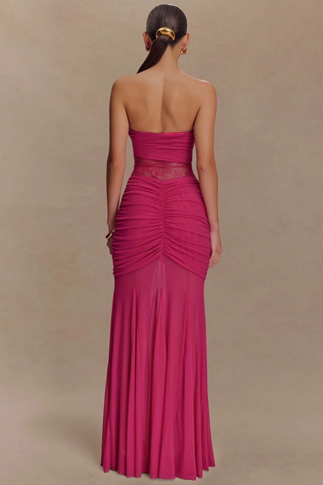 Hollow Pleated Slim Dress