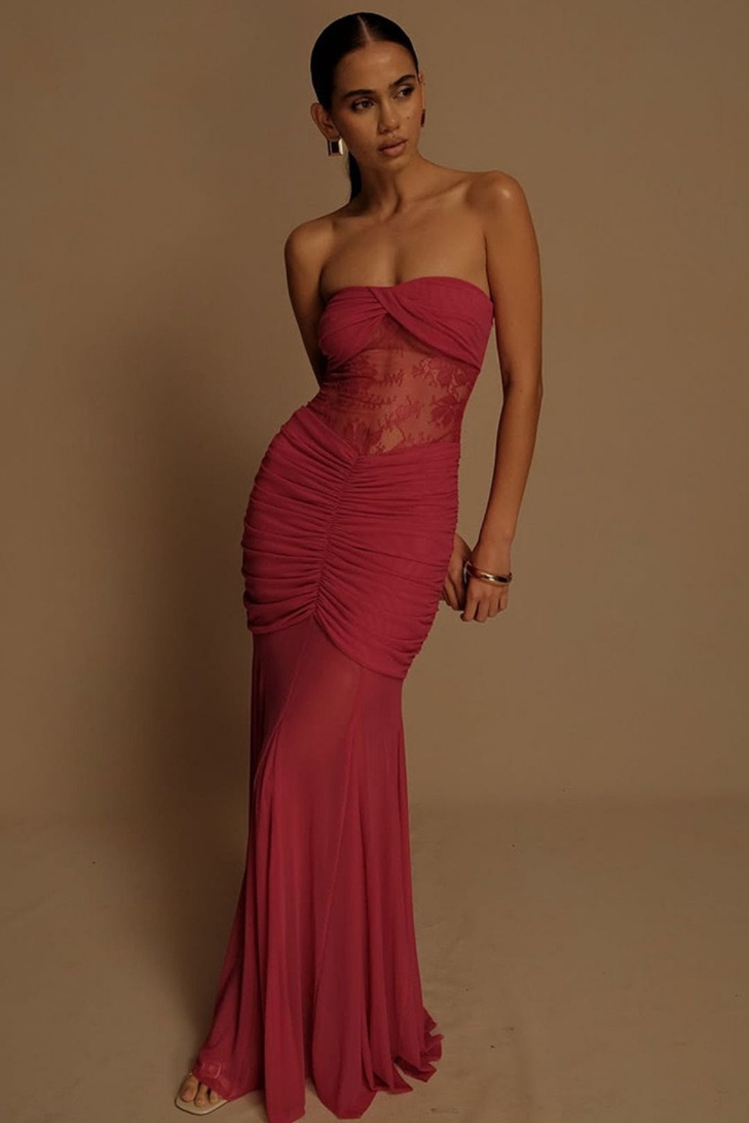 Hollow Pleated Slim Dress