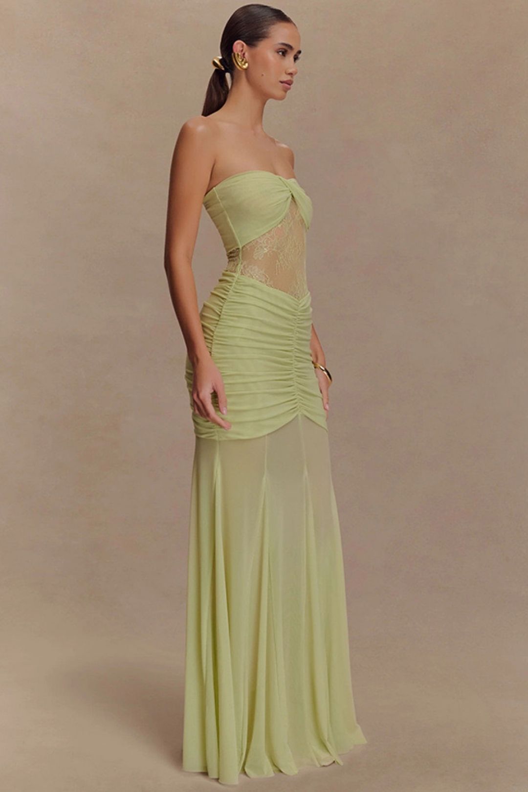 Hollow Pleated Slim Dress