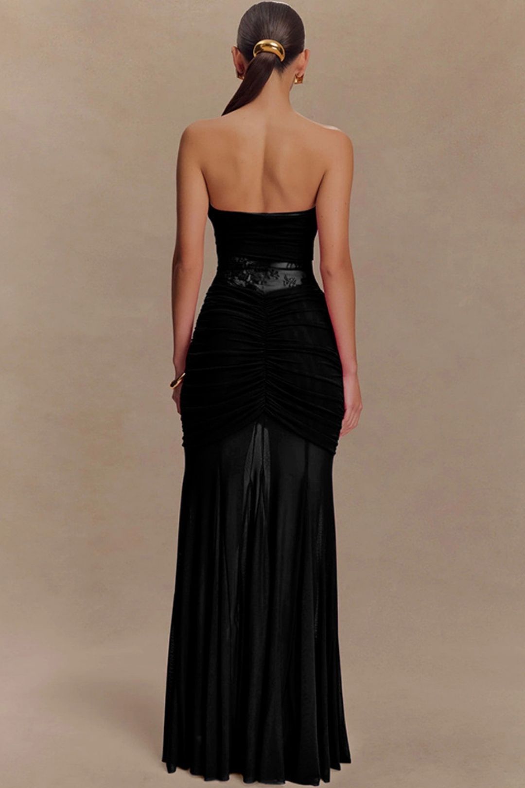 Hollow Pleated Slim Dress