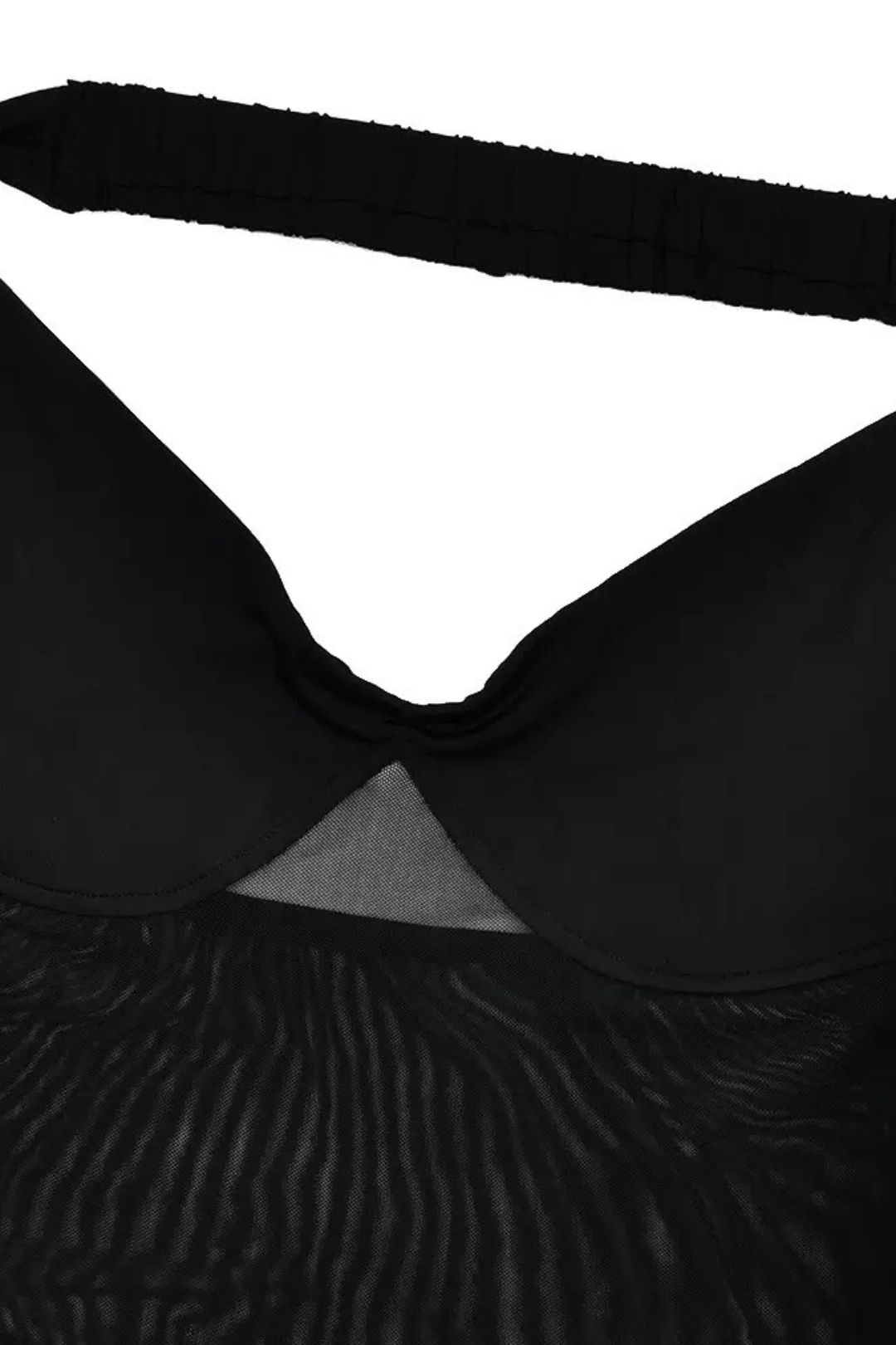 Sexy Backless Dress Mesh Pleated Slit Long Dress