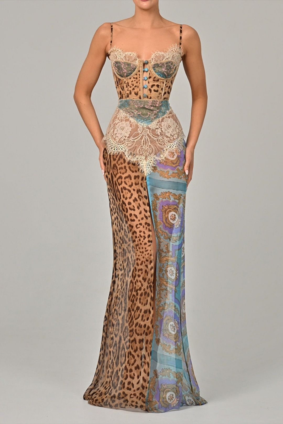 Sexy Split Tube-length Chiffon Dress