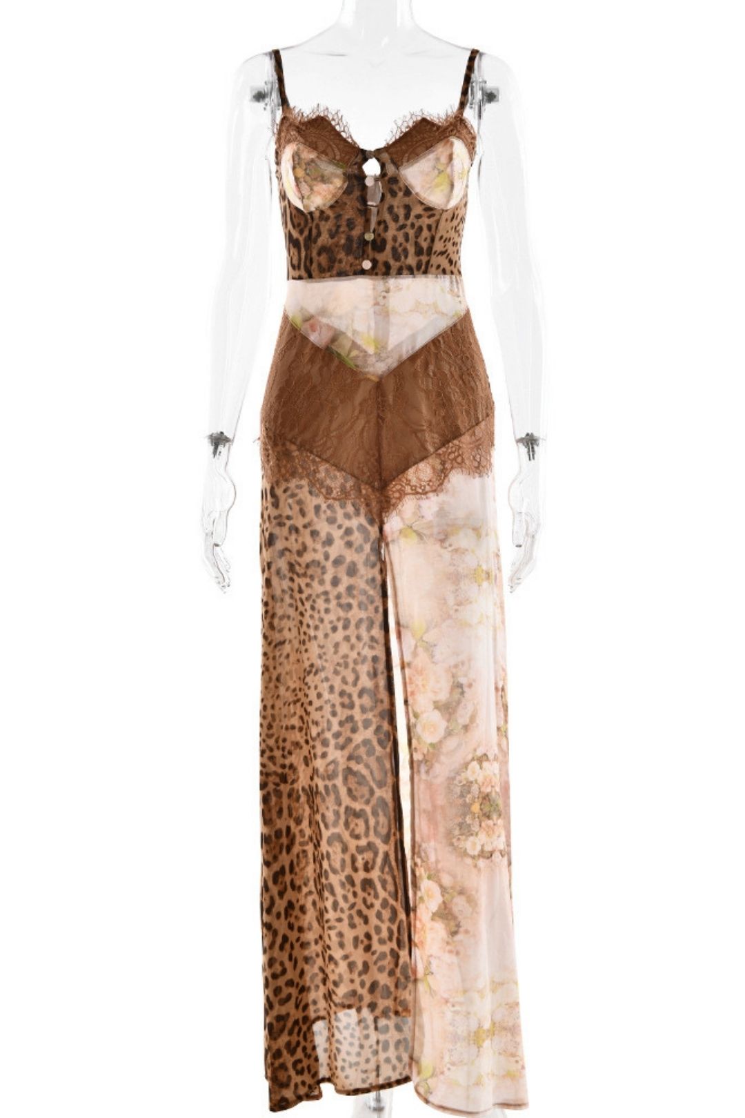 Sexy Split Tube-length Chiffon Dress