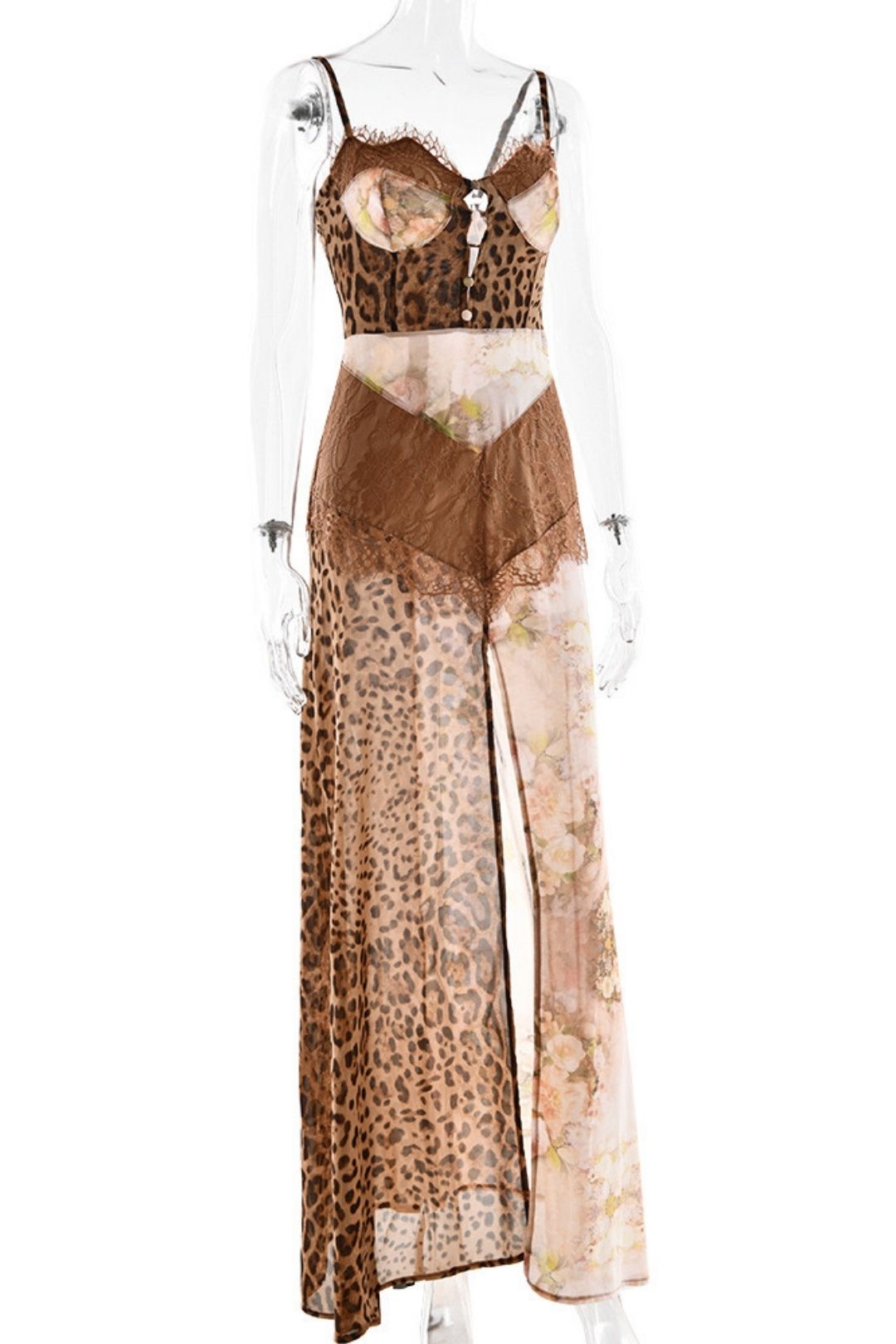 Sexy Split Tube-length Chiffon Dress