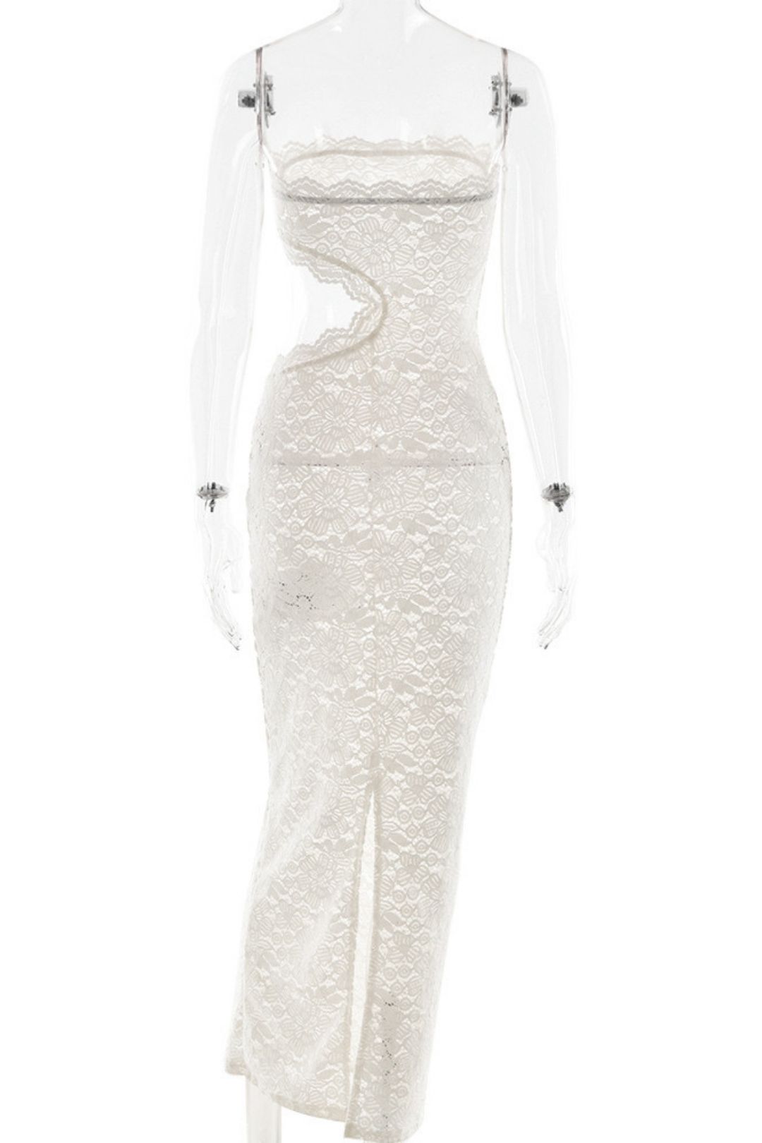 Sexy Lace Hollow Out Slit Women's Strapless Dress