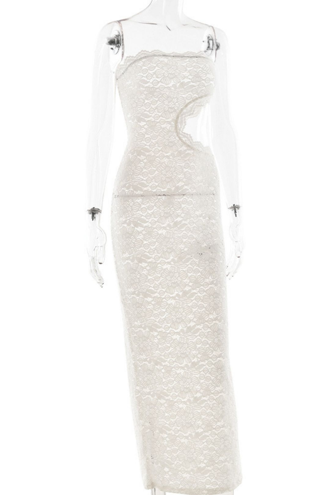 Sexy Lace Hollow Out Slit Women's Strapless Dress