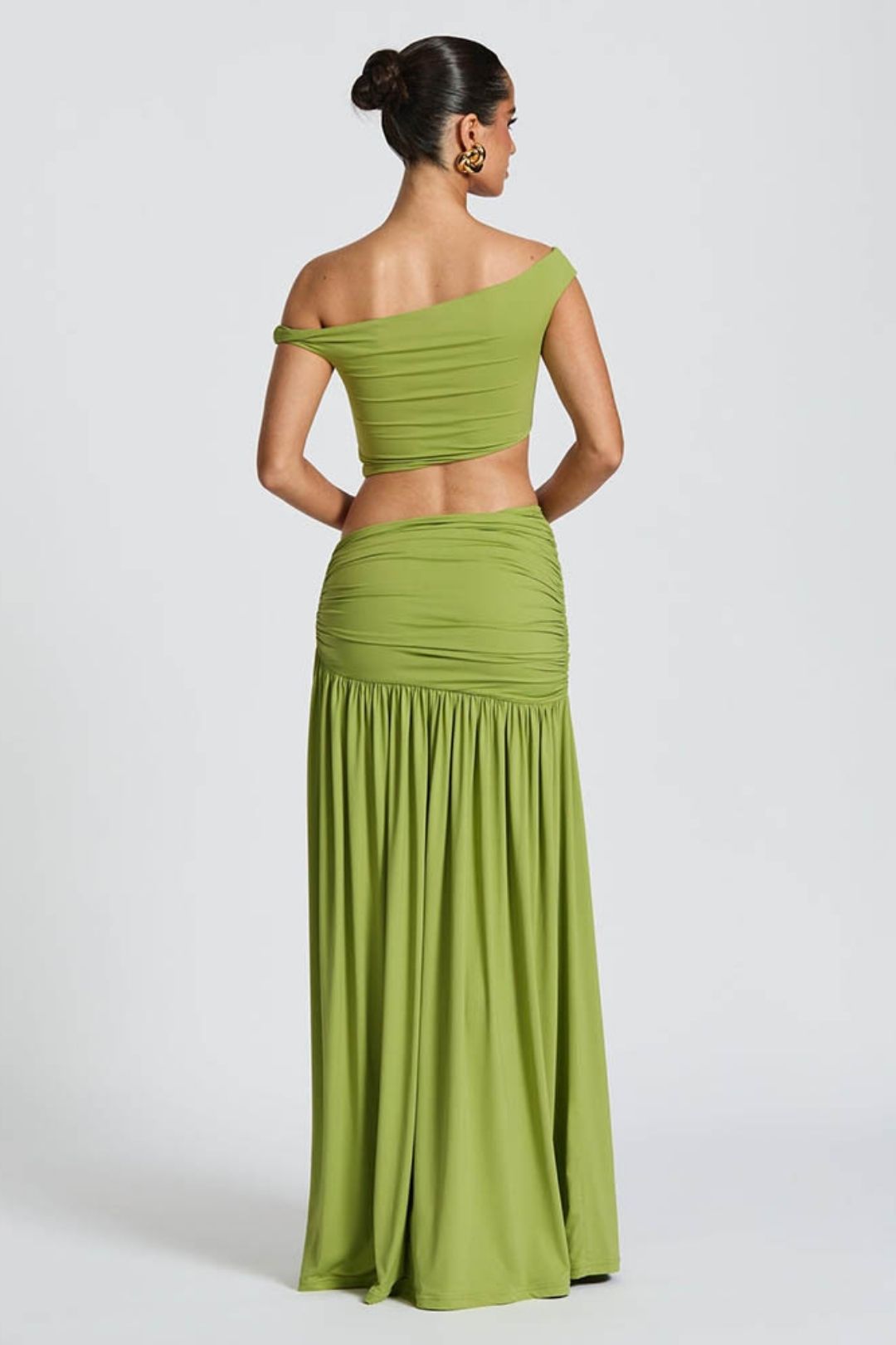 Sexy Tube Top Vest Pure Color Slit Long Skirt Two-Piece Set