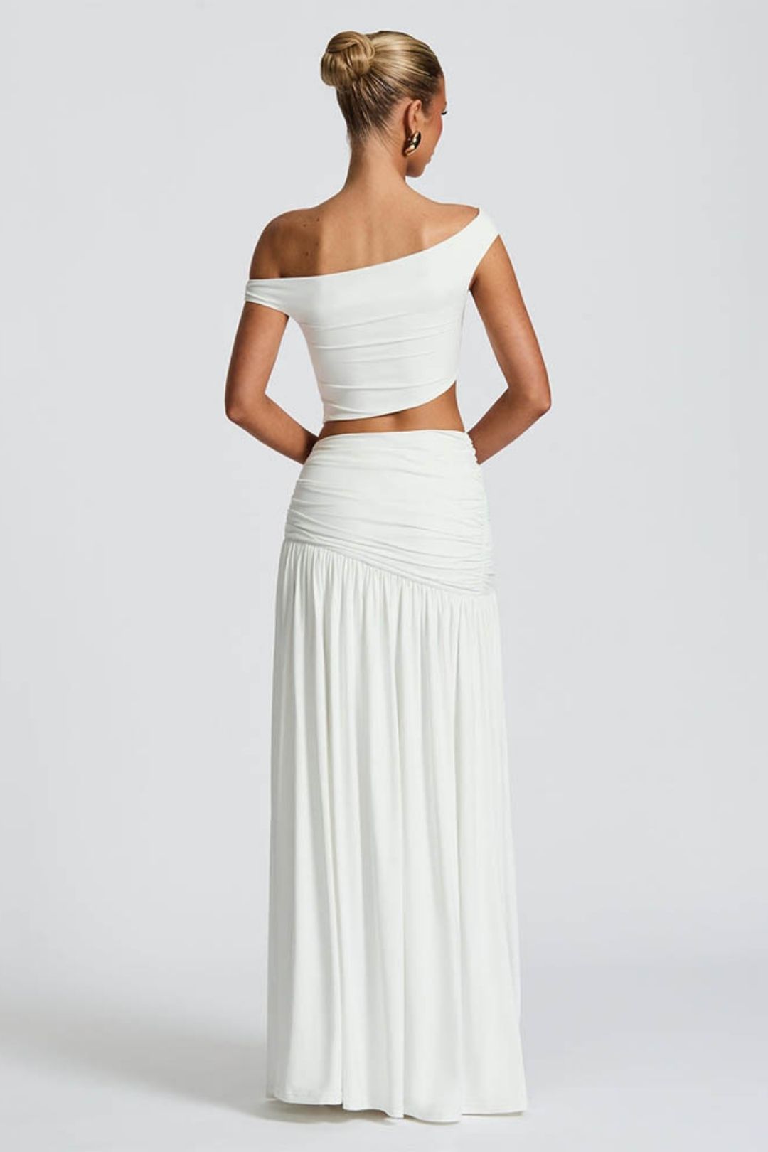 Sexy Tube Top Vest Pure Color Slit Long Skirt Two-Piece Set