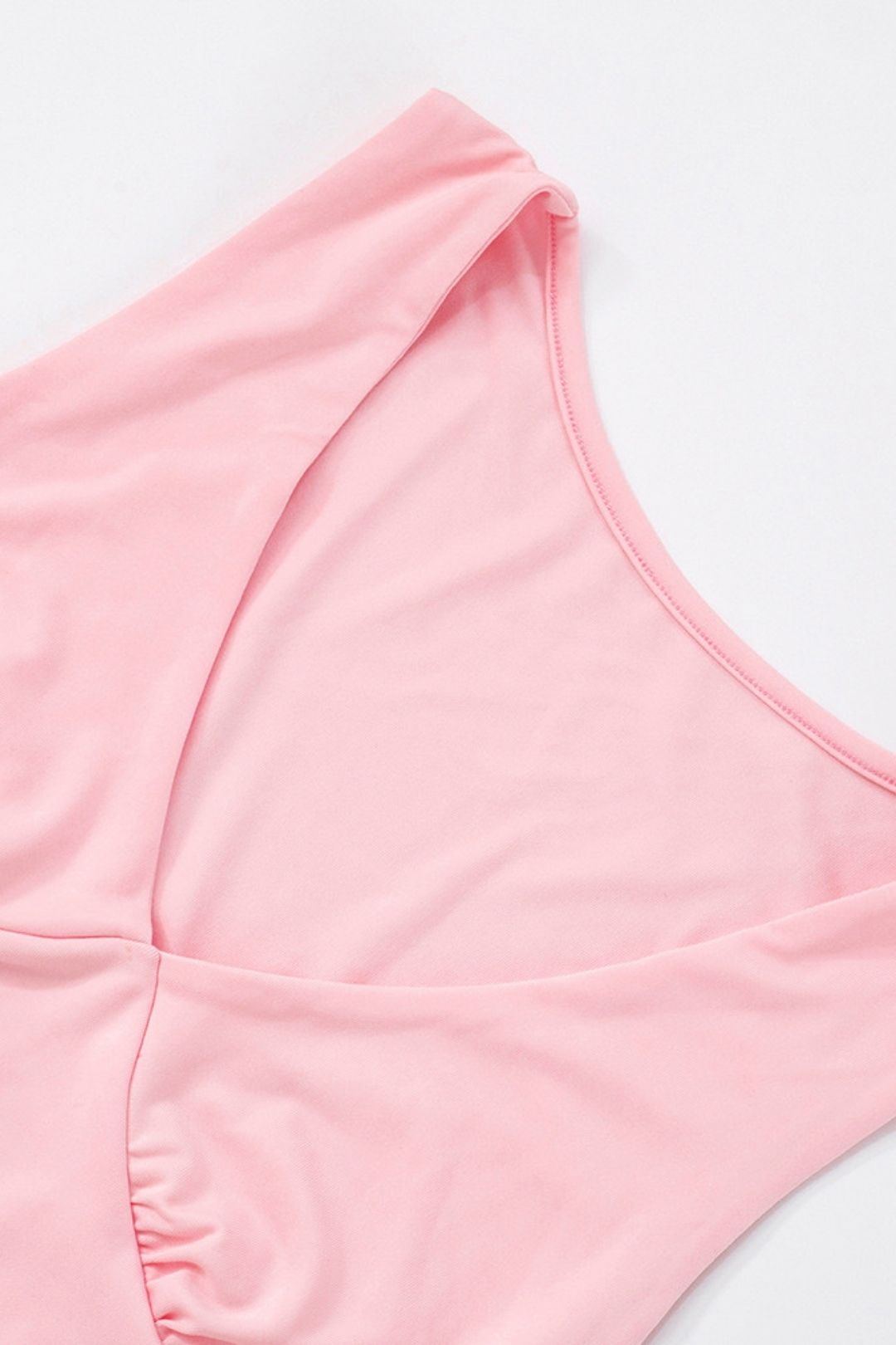 Solid Color V-neck Pleated Sexy Vest Top