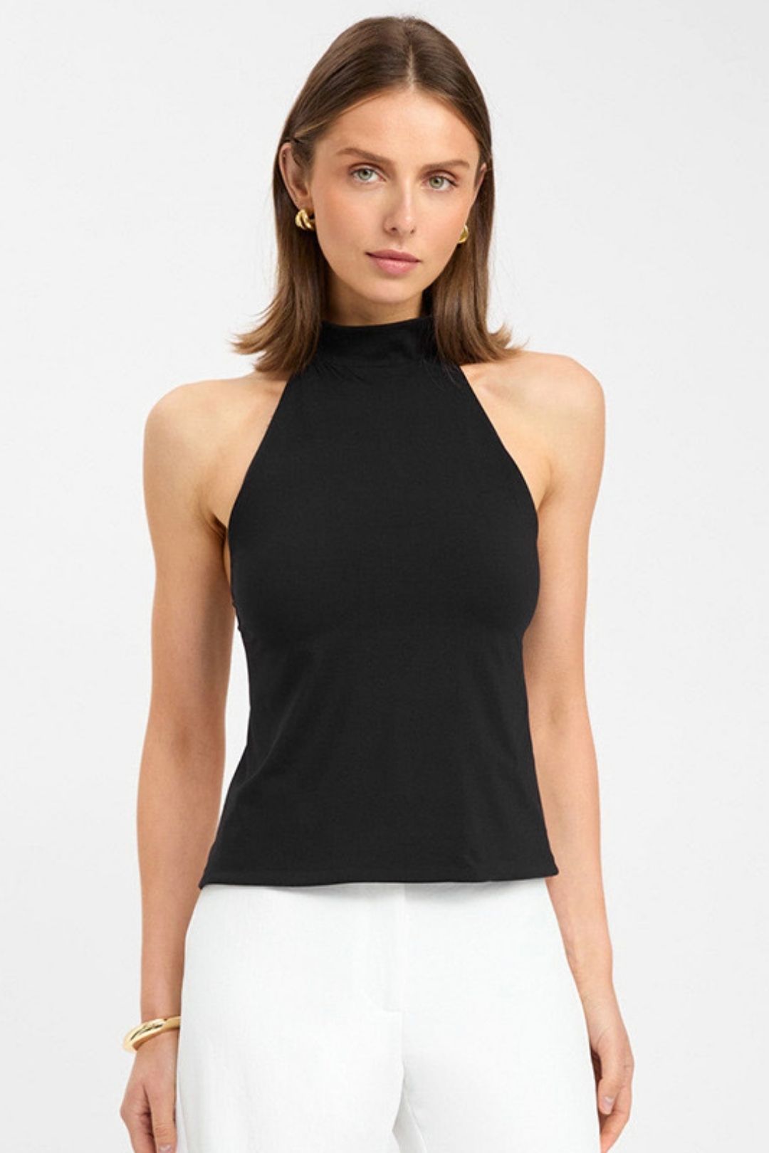 New Solid Color Neck Backless One-piece Sexy Top