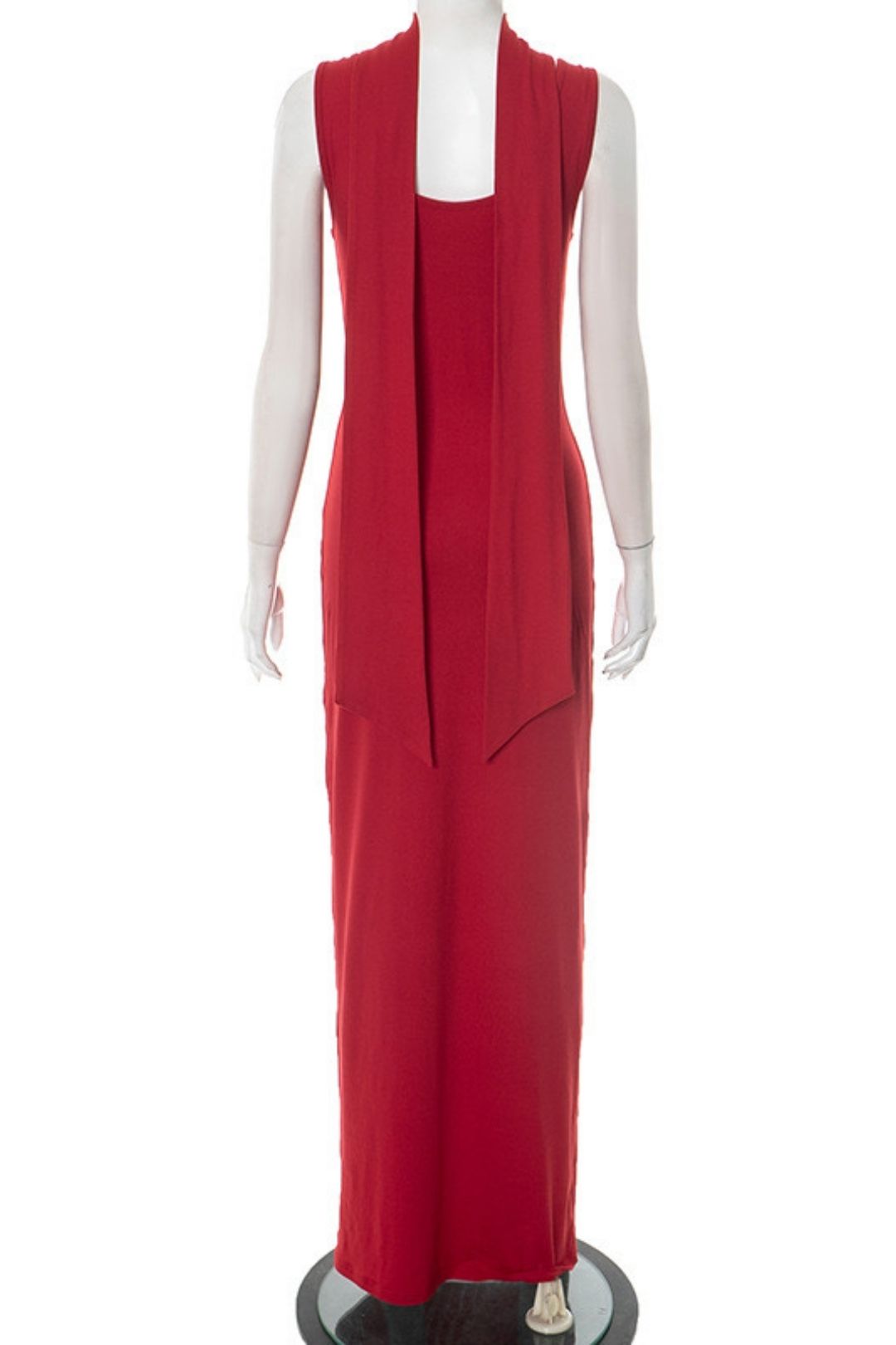 Summer Pure Color U-Neck Ribbon Cut Out Metal Ring Backless Dress