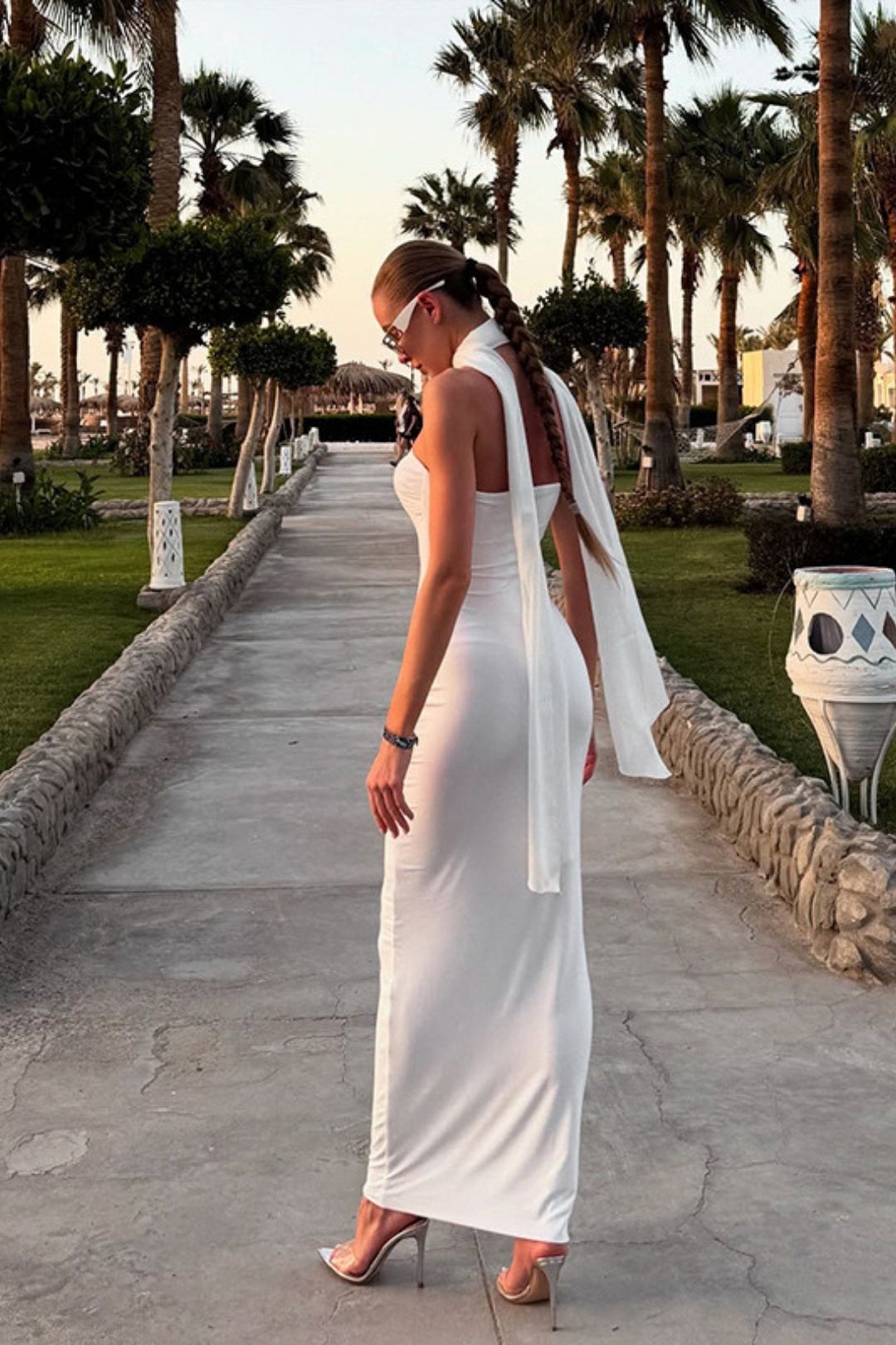 New Solid Color Ribbon Tube Hip Sexy Dress