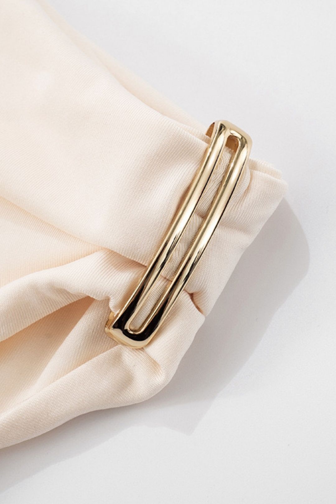 Solid Color Pleated Shoulder Slim-fit Shoulder Top