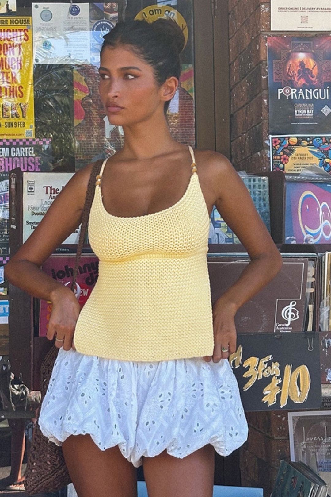 New Solid Color Woolen Strap Backless Sexy Sling Top