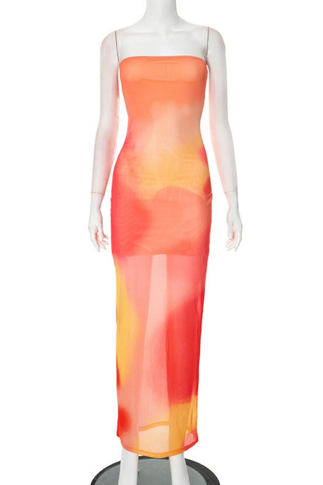 Summer  New Contrast Color Tube Bra Printed Dress