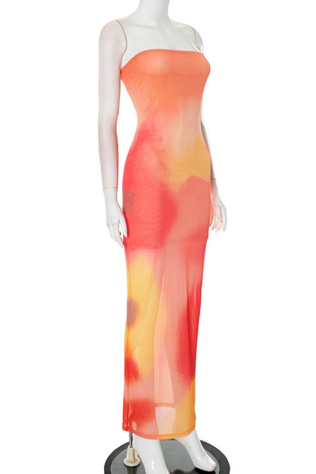 Summer  New Contrast Color Tube Bra Printed Dress