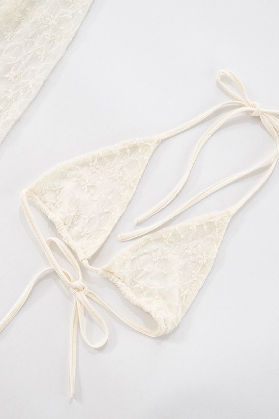 New Pure Color Lace Suspender Intimates Swing Collar Long-Sleeved Top Shorts Suit