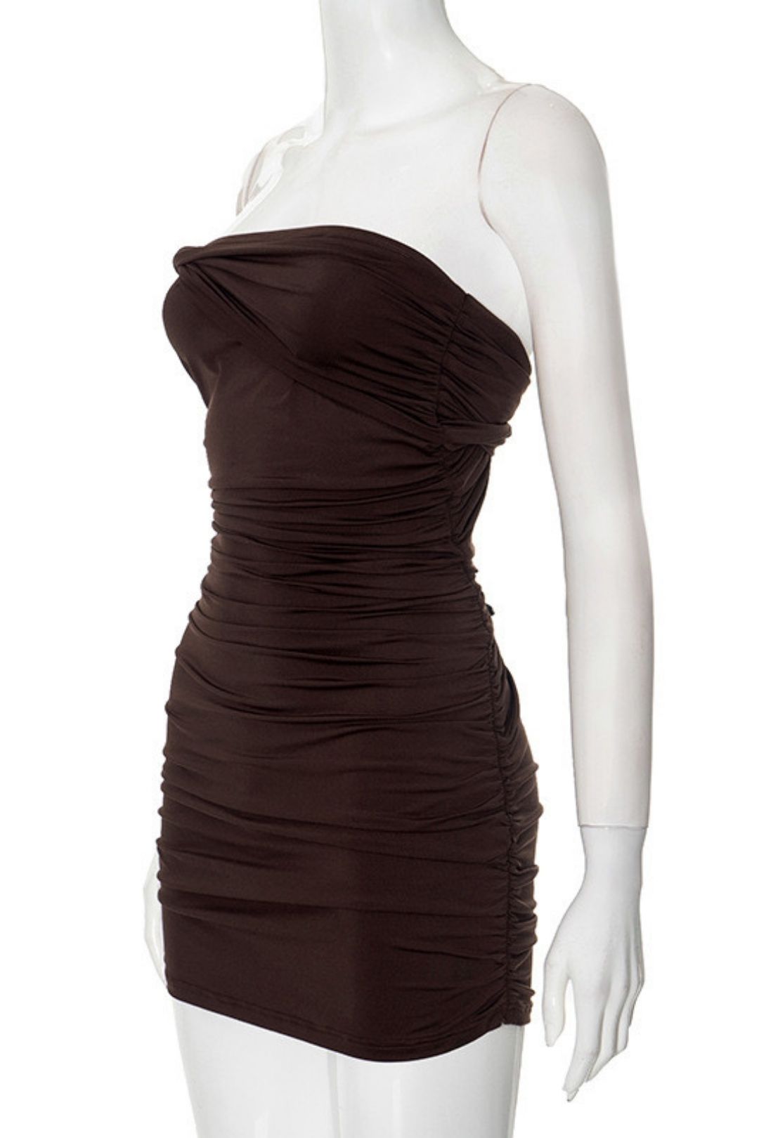 Solid Color Shoulder Sexy Hip Dress