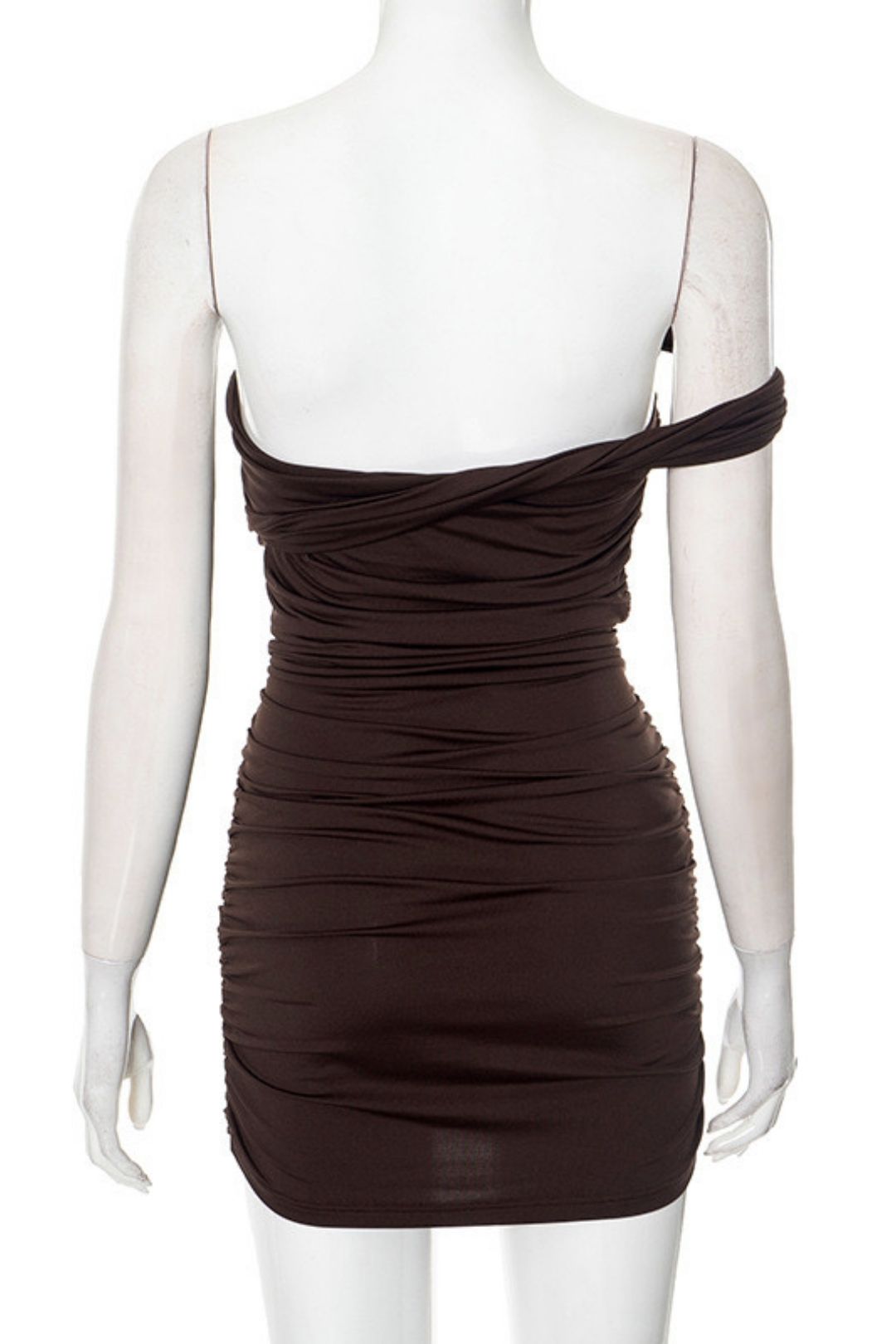 Solid Color Shoulder Sexy Hip Dress