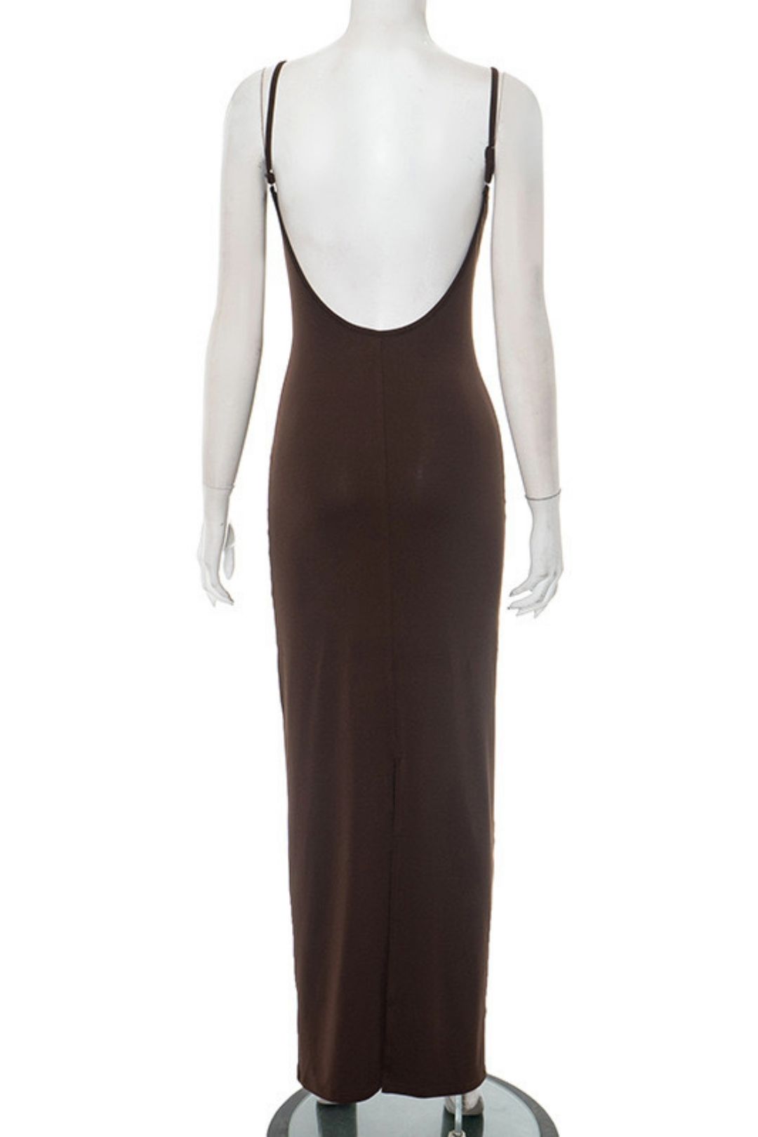 New Pure Color Suspender Beaded Exposed Backpack Sexy Dress