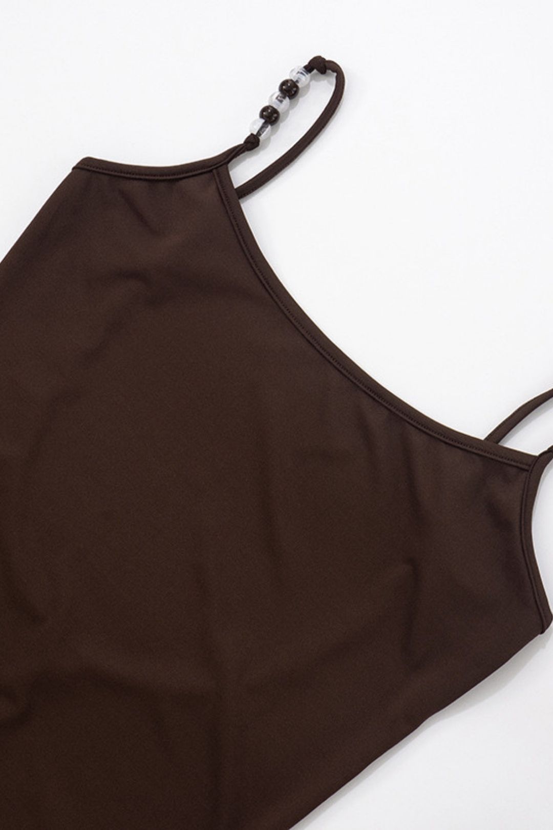 New Pure Color Suspender Beaded Exposed Backpack Sexy Dress