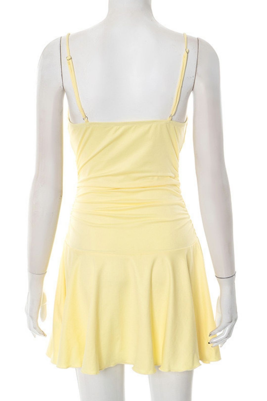 New Solid Colorsling V-neck Ruffled Sexy Dress Women