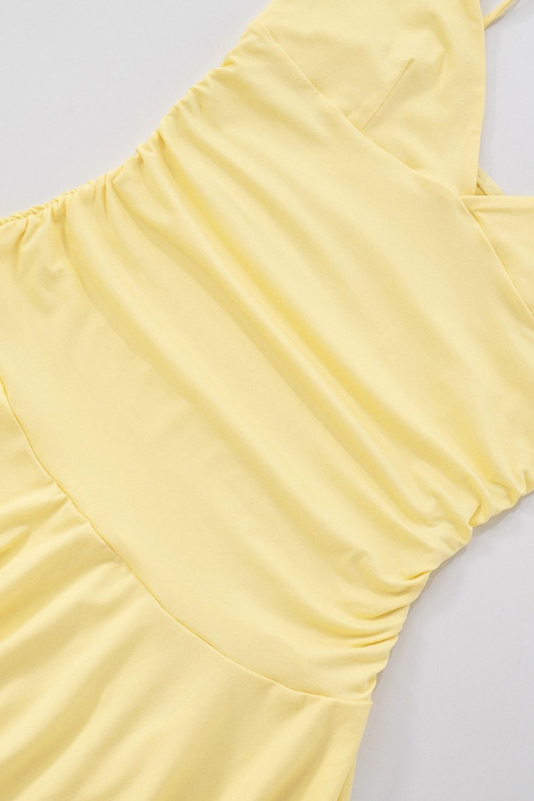 New Solid Colorsling V-neck Ruffled Sexy Dress Women