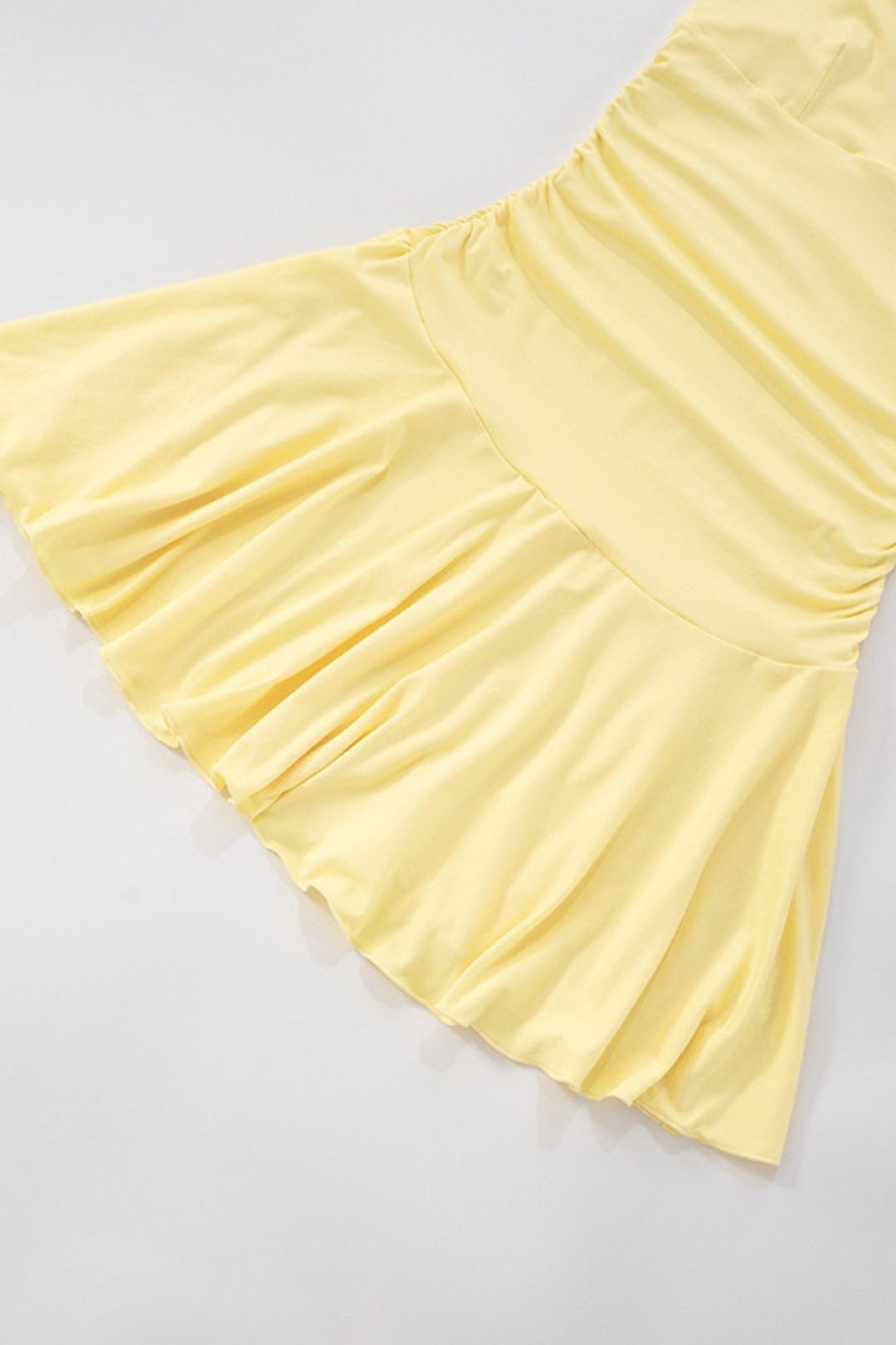 New Solid Colorsling V-neck Ruffled Sexy Dress Women